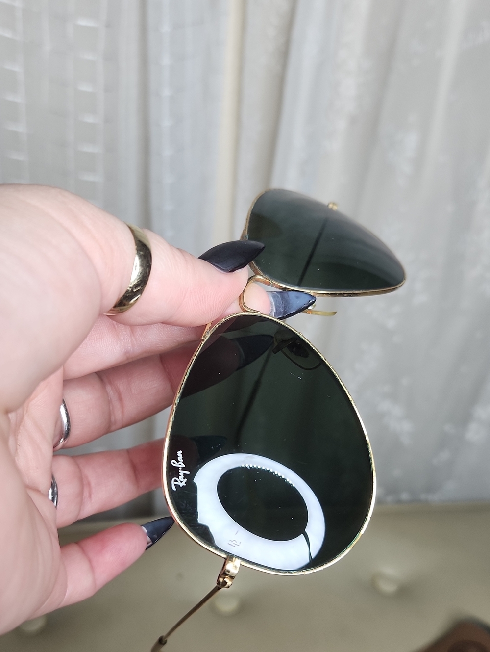 Vintage Ray-Ban L2846 gold frame Aviator Classic sunglasses W/ Case - Picture 6 of 8